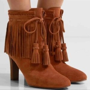 See by Chloé Suede Fringe Ankle Boots – Size 36.5 (US 6)